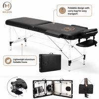 Table de massage et de spa portable noire moderne professionnelle, pliable, réglable en hauteur, pour usage en chambre, livraison directe d'usine