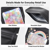 100 sacs Mylar transparents refermables anti-odeur pour aliments, 3,5 x 4,7 pouces, pour fêtes, bijoux et électronique