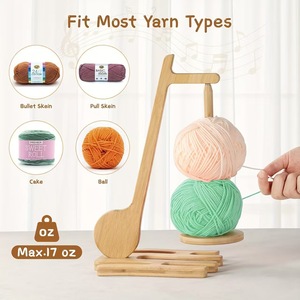 Cross-border wooden yarn spool holder, portable wooden yarn rack, knitting rack, yarn ball tool, knitting <b>stand</b>. - Product Image 3