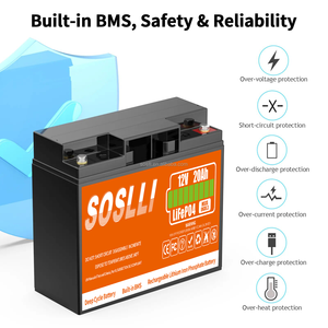 แบตเตอรี่ลิเธียมพลังงานแสงอาทิตย์12V 15Ah 6Ah 17Ah 18Ah 22Ah 24Ah 38Ah 50Ah 70Ah 90Ah แบตเตอรี่สำรอง Lifepo4แบตเตอรี่ลิเธียม12V 20Ah - Product Image 5