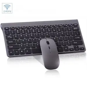 Mini 2.4G Wireless Chiclet Keyboard Wireless Keyboard dan Mouse Combo Baterai Tahan Lama Keyboard untuk Pc Laptop