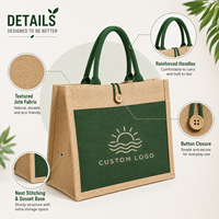 Sac de plage réutilisable personnalisé avec logo imprimé, écologique, en jute, avec fermeture à bouton, vente en gros