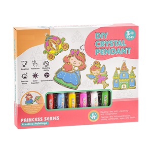 Bambini educativo finestra arte da te cristallo ciondolo pittura giocattolo <span class=keywords><strong>principessa</strong></span> serie 3D colla <span class=keywords><strong>disegno</strong></span> Art Kit per 3 anni - Product Image 1