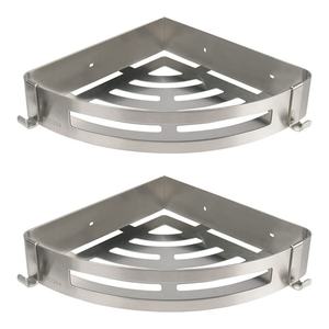 Estante de Almacenamiento Esquinero para Baño, de Acero Inoxidable 304, Montado en la Pared, Acabado Pulido, Diseño Plegable y Ajustable, Garantía de 3 Años - Product Image 1