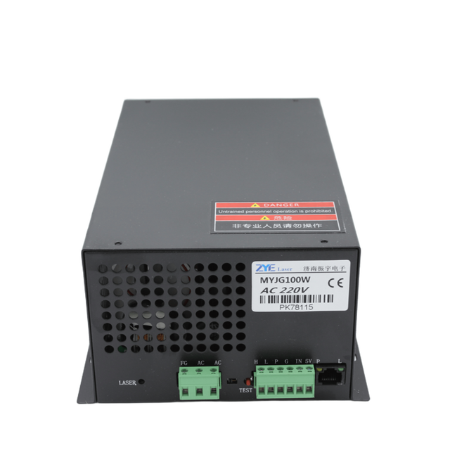 ZYE Black MYJG-100W MYJG CO2 Laser Power Supply for Laser Cutting Engraving Machine 110V/220V Universal