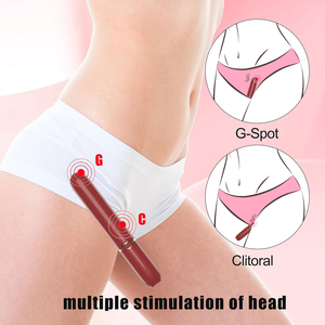 10 Modi Vibrationsfunktion Tragbarer Roter Lippenstift-Vibrator mit Reinigungsabdeckung Klitorale <span class=keywords><strong>Stimulation</strong></span> Kleiner Mini-<span class=keywords><strong>Bullet</strong></span>-Vibrator für Frauen - Product Image 3