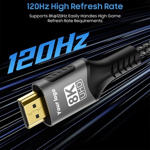 Câble 8K HDTV 2.1 <span class=keywords><strong>4K</strong></span> 120Hz UHD tressé Nylon HDTV 2.1 2.0 Cordon pour <span class=keywords><strong>Sony</strong></span> TV Xbox Moniteur de jeu - Product Image 3