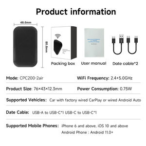 Adaptador inalámbrico CarPlay <span class=keywords><strong>2</strong></span> en 1 Car TV <span class=keywords><strong>Mate</strong></span> CarPlay Adaptador inalámbrico <span class=keywords><strong>Convertidor</strong></span> Compatible con Switch, TV Sticks para automóviles - Product Image 6