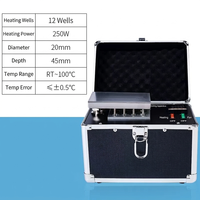 12 Position Dry Nitrogen Sample Concentrator 20mm Diameter Heating Hole Lab Evaporator 0.5 Temp Accuracy SUS304 Stainless
