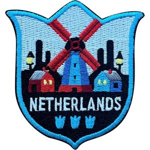 Netherlands Embroidery <b>Patch</b> 3 Inches Iron <b>On</b> <b>Sew</b> <b>On</b> Travel Applique Fabric <b>Patch</b> For Bags - Product Image 1