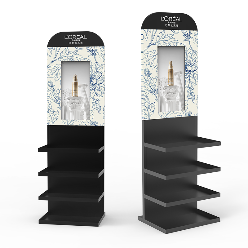 Apache Custom Modern Single-Sided Custom Material Skincare Display Rack for Perfume Stores-Multi-Tier Light-Duty Retail Stand