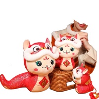 HY198 Nouvel An Serpent Peluche Ensemble pour Famille Décoration Festive Année de Serpent En Peluche Mascotte Jouet pour Enfants