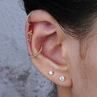 Droit Grand F136 Titane Plaqué Or Simple Série Conception Catalogue Lèvre Nez Oreille Anneau De Mode Bijoux Corps Piercing Bijoux