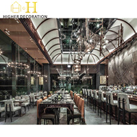 Meubles de restaurant modernes et durables, couleur personnalisée, canapé en cuir, banquette, table et chaises en bois pour café
