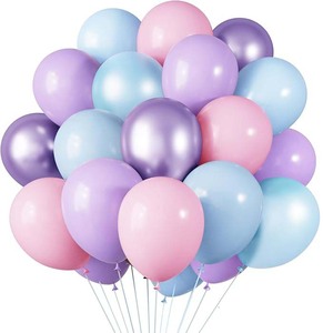 Pink Purple Blue <strong>Rainbow</strong> <strong>Birthday</strong> Party Balloons 12 Inch Glossy Latex Set Snowflake Princess Baby Shower <strong>Decoration</strong> - Product Image 2