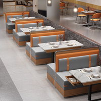 Canapés de restaurant personnalisés pour maison de thé ou restaurant occidental, avec rangement, en bois massif, design moderne et simple, double place, mobilier de restaurant