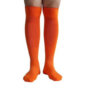 Custom Logo Autumn Knitted Crew Knee High <strong>Red</strong> Yellow Running Compression <strong>Football</strong> Rugby Soccer Sport <strong>Socks</strong> Bulk Wholesale - Product Image 1