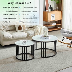 Table basse en céramique OKAY, qualité industrielle, robuste, haut de gamme, style moderne minimaliste pour restaurant, table basse en pierre frittée avec structure en fer - Product Image 1