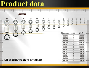 Nouveau Super Pull Heavy Duty En Acier Inoxydable Matériel De Pêche Roulant Pivotant Anneau Solide Pivotant Mousqueton Connecteur pour Poissons Accrochés - Product Image 2