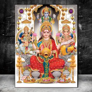 インドヒンドゥー教の神ガネーシャ寺院象の神シリーズ宗教キャンバス絵画壁の写真リビングルーム廊下オフィスの装飾
