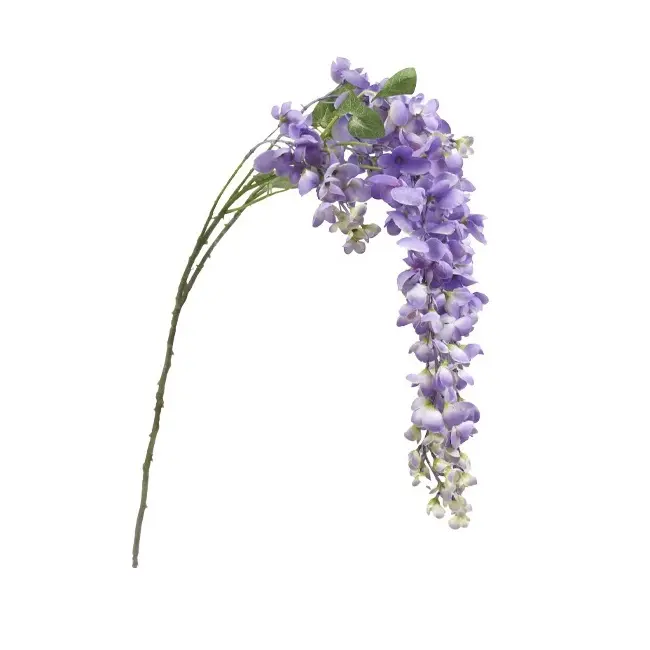 Venta al por mayor de flores de glicinia artificiales de alta calidad decoración de la boda del hogar flores de glicinia de vid colgantes simuladas