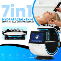 Analyseur de nettoyage du visage intelligent 7 en 1 Ice Blue, multifonctionnel, hydratant, microdermabrasion au diamant, soin du visage