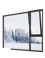 Fenêtre à battant et à bascule Prettyhouse, design minimaliste, cadre fin, verre, anti-déformation, économie d'énergie, cadre en aluminium, fenêtres TT