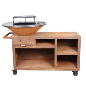 <span class=keywords><strong>Table</strong></span> <span class=keywords><strong>de</strong></span> barbecue d'extérieur robuste en acier Corten rouillé, brasero et <span class=keywords><strong>plancha</strong></span>, très demandée - Product Image 6