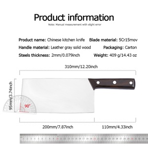 Cuchillos de Chef Hechos a Mano de Acero Inoxidable, Cuchillo de Carnicero para Cortar Carne y Pescado, Cuchillo Chino para Uso Doméstico - Product Image 6
