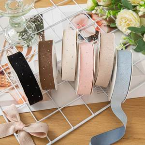 Ruban en similicuir 2,5 cm avec strass, estampage à chaud, écologique, simple face, haut de gamme, 100 % polyester, fait main, pour nœuds et accessoires capillaires DIY - Product Image 3