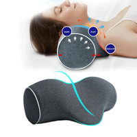 Relaxant pour le cou et les épaules avec thérapie magnétique, taie d'oreiller en mousse à mémoire de forme, dispositif de traction cervicale, oreiller de massage en mousse pour étirement du cou