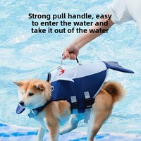 Chaleco Salvavidas para Perros de Todas las Edades, Alta Flotabilidad, Ajustable, Diseño de Tiburón Animado, para Perros Pequeños y Medianos