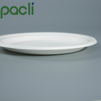 Assiettes en pulpe de bagasse de canne à sucre biodégradables écologiques de haute qualité - Emballage alimentaire jetable en gros pour le camping et la restauration