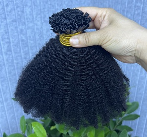 Extensions de cheveux en kératine 11A en gros, 100 % vierges non traitées, afro crépus bouclés 4C, pointes de cheveux super double drawn - Product Image 2