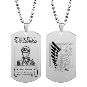 אנימה התקפה על שרשרת titan ykasa levi אקרמן נירוסטה תליון אופנה גבר אישה cosplay - Product Image 5