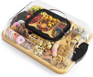 2-In-1 Milieuvriendelijk Groot Bamboe Charcuterie <span class=keywords><strong>Board</strong></span> Deksel Draagbare Reis Kaasplank Bedekt Dienblad Voor Keuken Snijden - Product Image 1