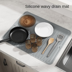 Silikon bulaşık kurulama bezi için mutfak sayacı, bulaşık kurutma pedi, kaymaz drenaj pedi ısıya dayanıklı silikon musluk <span class=keywords><strong>Mat</strong></span> - Product Image 6