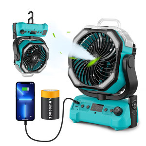 พัดลมพกพาสำหรับตั้งแคมป์กลางแจ้ง พร้อมแบตเตอรี่ 30000mAh ชาร์จซ้ำได้ ฟังก์ชั่นเพิ่มความชื้น พร้อมรีโมทคอนโทรล - Product Image 3