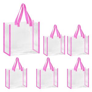 Clear <b>Tote</b> Bags Bulk, Reusable Clear <b>Plastic</b> <b>Tote</b> Bags with Handles PVC Stadium Approved Clear Bag Beach Bag - Product Image 2