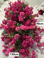 Haute qualité mariage arc toile de fond bougainvillier fleur artificielle rangée suspendu Floral événement fête décor fenêtre affichage