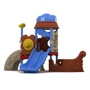 Neue schiff förmige Outdoor-Spielgeräte Kinder Kinder Kunststoff Piraten schiff Spielplatz Set