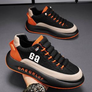 Chaussures pour hommes, automne, haut de gamme, polyvalentes, décontractées, semelle épaisse, surface en cuir, sport, intérieur rehaussant la taille, chaussures tendance - Product Image 3