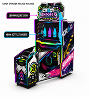 Machine de jeu d'arcade de tir Crazy Shooter à écran tactile de 10 pouces pour 2 joueurs, à monnayeur, avec cibles en forme de bouteilles néon, pour usage en intérieur