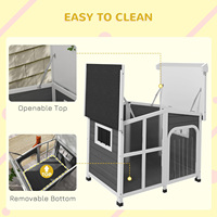 Niche en sapin résistante aux intempéries/cabine pour chat avec pont surélevé-Construit sur mesure pour les aventures dans l'arrière-cour et le confort en toutes saisons