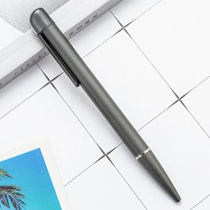Sleek Thin Soft <b>Rubber</b> Coated Rotating Metal Signature Pen, Plain <b>Matte</b> Custom Engraved Advertising Pen - Product Image 4