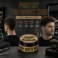 Nouvelle conception d'emballage personnalisé à texture pour marque de distributeur : Crème coiffante mate à base d'argile pour pommade texturisante