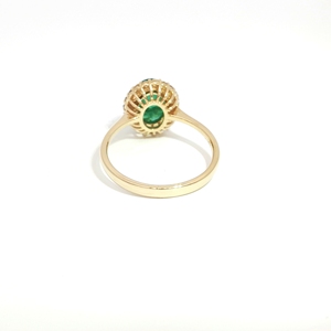 Yellow <b>Gold</b> <b>Cocktail</b> <b>Ring</b> with Oval Emerald Cabochon Elevate your ensemble with this captivating yellow <b>gold</b> <b>cocktail</b> <b>ring</b> - Product Image 3