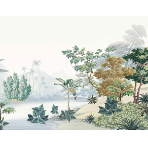 Personnalisé Tropical Floral Grasscloth Liège Bois Non Tissé PVC Papier Peint Panneaux 5D 3D Décoration de La Maison Papier Peint <span class=keywords><strong>Mural</strong></span> - Product Image 5