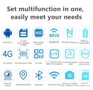 OBM OEM cầm tay RFID độc giả di động RFID Scanner 5.5inch 3 + 32GB Android 11 Rugged PDAs nhà sản xuất - Product Image 5
