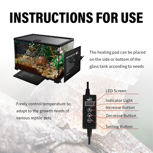 LUCKY HERP 8W Coussin <span class=keywords><strong>chauffant</strong></span> en PVC imperméable pour reptiles Tapis <span class=keywords><strong>chauffant</strong></span> avec contrôle de la température pour tortues, lézards et grenouilles Utilisation sous le réservoir <span class=keywords><strong>Terrarium</strong></span> - Product Image 3